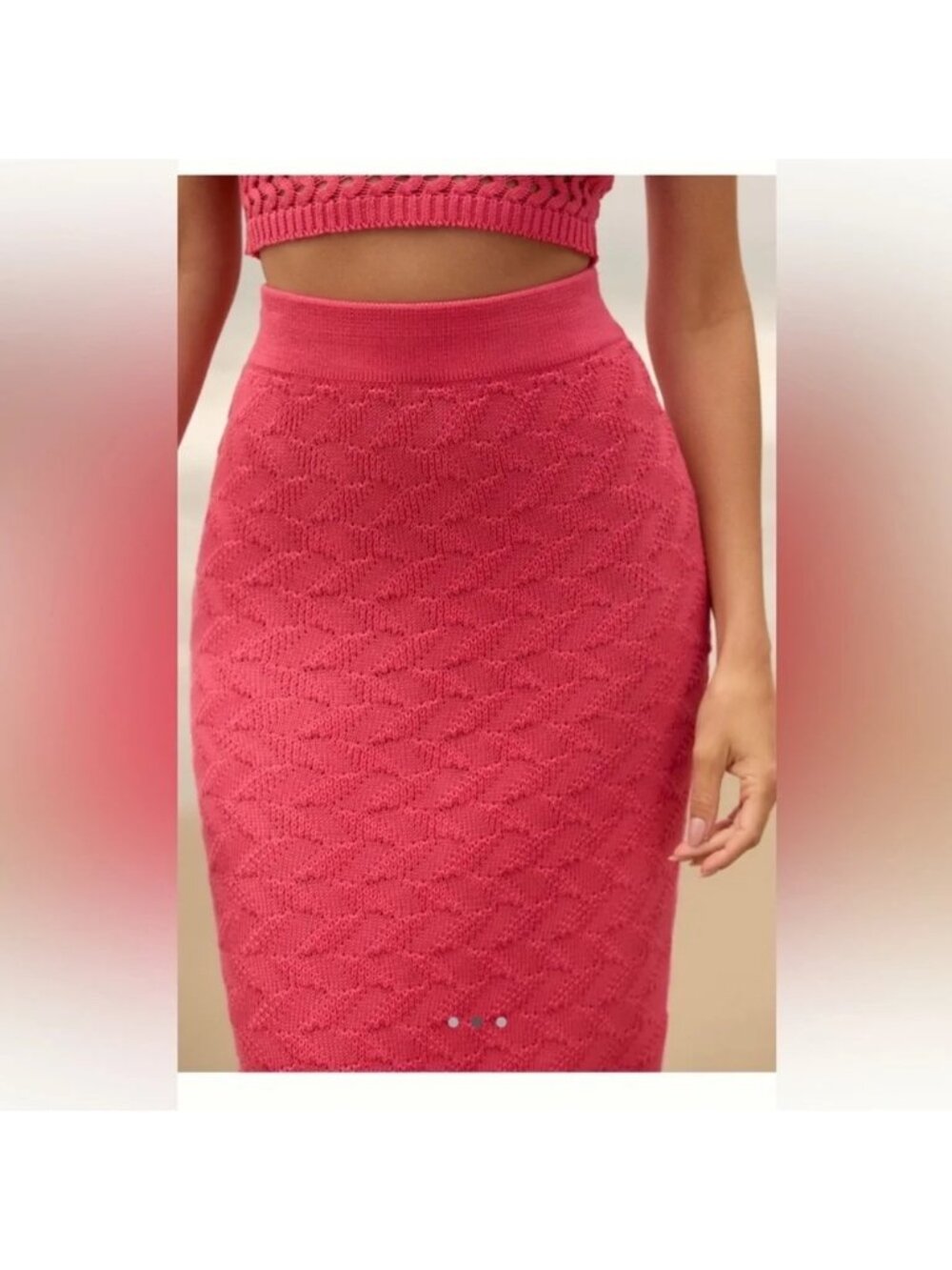 NWT Anthropologie Peixoto Leni Knit Midi Skirt Pink Sz Small - Picture 3 of 9